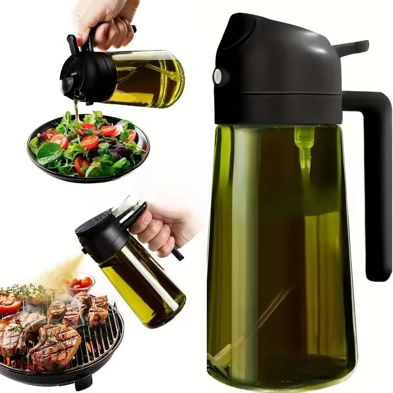 500ML Oil Sprayer for Cooking 2-in-1 Olive Oil Dispenser Leakproof Olive Oil Sprayer Bottle for Cooking Air Fryer BBQ Salad Zpaxo