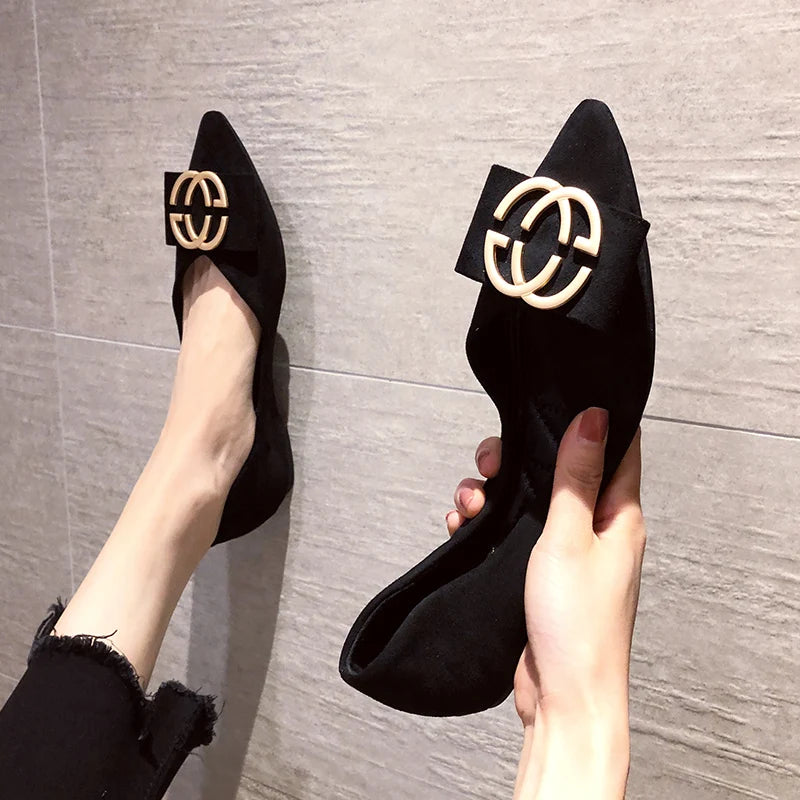 Flat Women's 2023 New Pointed Toe Soft Women's Shoes Casual Black Work Shoes loafers women Women Big Size 45 45 46 Zpaxo Black 45