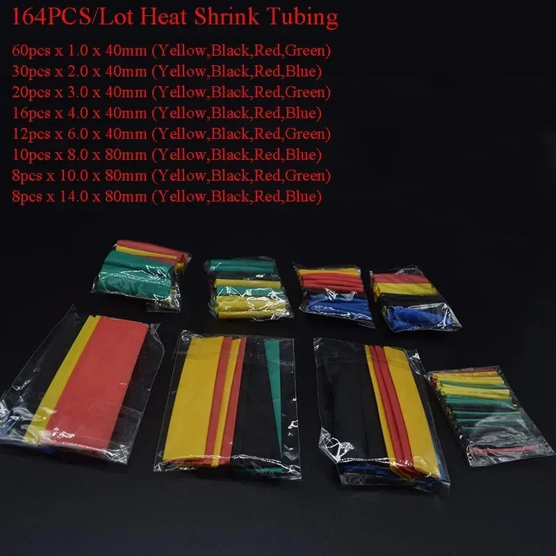 127/164/328/560/650/800PCS Heat Shrink Tube Shrinking Assorted Polyolefin Insulation Sleeving Wire Cable Sleeves Wrap Zpaxo