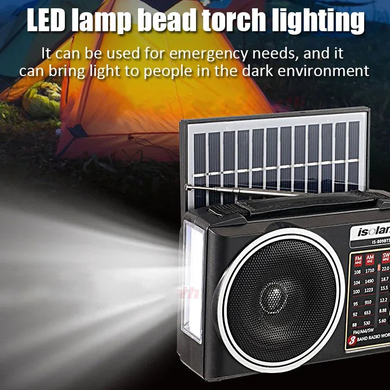 Portable FM AM SW Radio Solar Charging Multi Band Emergency Radios