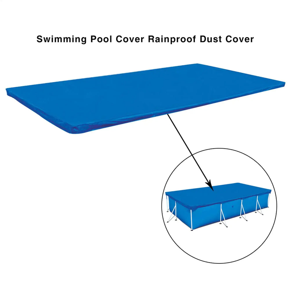 Rectangle Pool Cover Waterproof PE Foldable Inflatable Pool Cover for above Ground Pool Family Pool Cover Outdoor Paddling Zpaxo