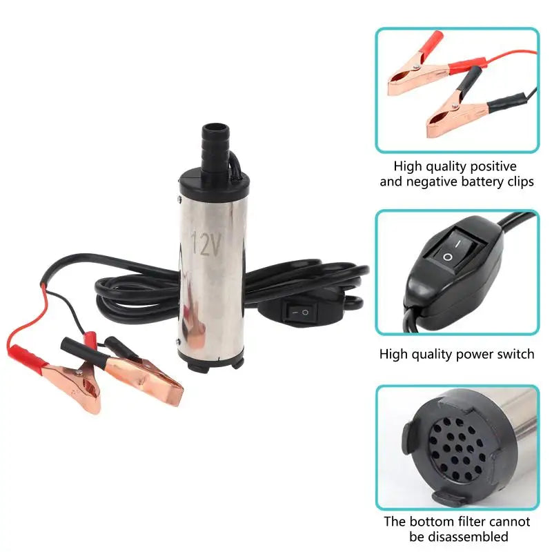 12V/24V DC Portable Electric Fuel Transfer Pump Self-Priming