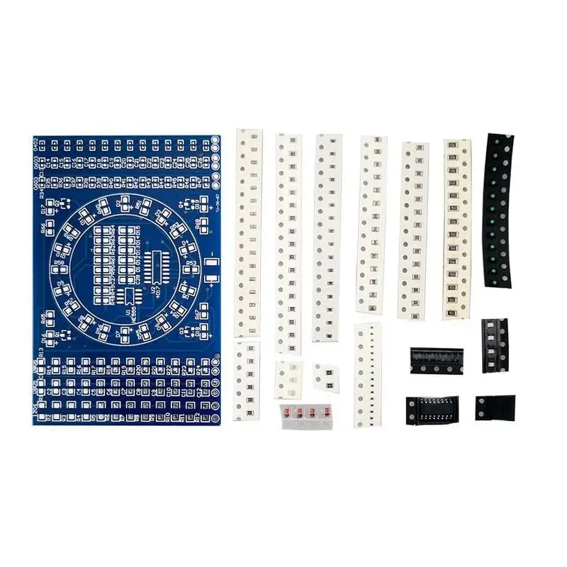 SMT Rotating Flow Lamp SMT Component Welding Practice Board Skill Training and Training Kit Welding DIY Zpaxo without battery case
