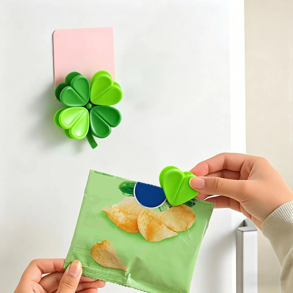 Four-leaves Clover Magnetic Food Bag Clips Reusable Kitchen Sealer