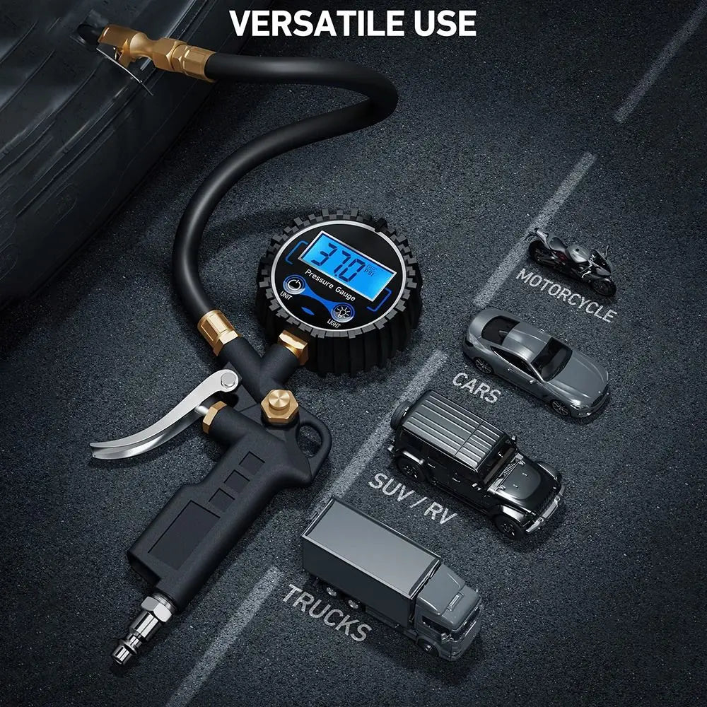 250 PSI Air Chuck Digital Tire Pressure Gauge Compressor Accessories Zpaxo