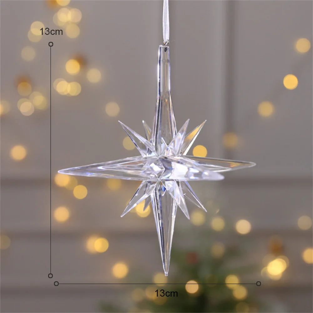 3D Crystal Snowflake Christmas Tree Hanging Ornaments 2025
