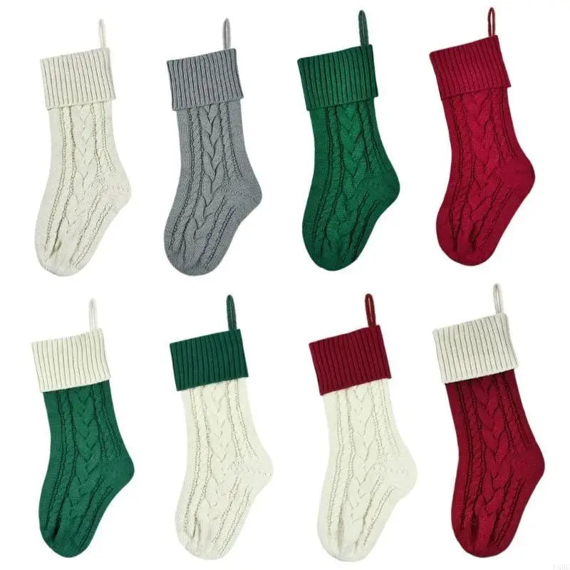 Reusable Spacious Christmas Sock Knitted Design Multiple Pattern