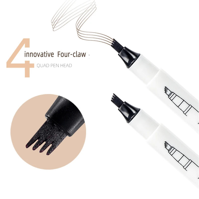 4 Splitted Head Liquid Eyebrow Pencil Outline Wild Eyebrow Long Lasting Waterproof High Pigmented Brow Makeup Pen Cosmetics Zpaxo