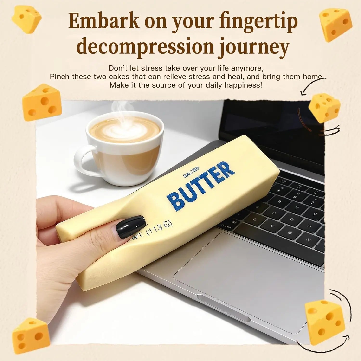 Lifelike Sticky Soft Butter Stick Slow Rebound Toy Wet Moisture Hand