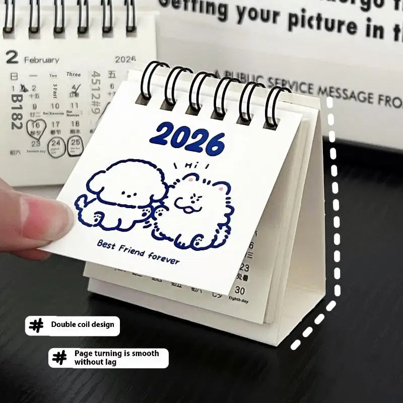 2026 Cute Mini Calendar Office Desktop Decoration Small Ornament Calendar Calendar Plan Book Zpaxo