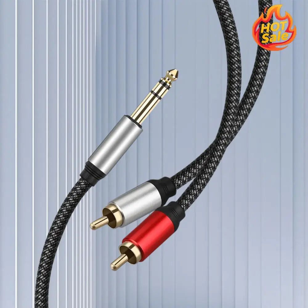 Professional 1/4 Inch Male TRS Stereo Plug To RCA Male Cable Excellent Sound 6.35mm Male To Dual RCA Male Splitter Cable Zpaxo