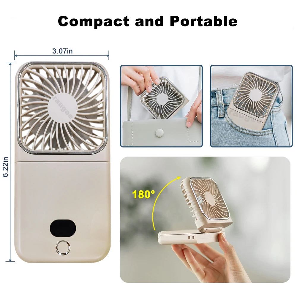 Mini Fan Portable Foldable Desk 2500mAh Rechargeable 4 Wind Speed Air