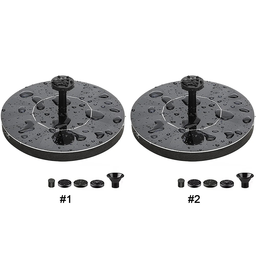 1W Solar Bird Bath Fountain 6 Nozzles Powered Floating Pump Garden Zpaxo