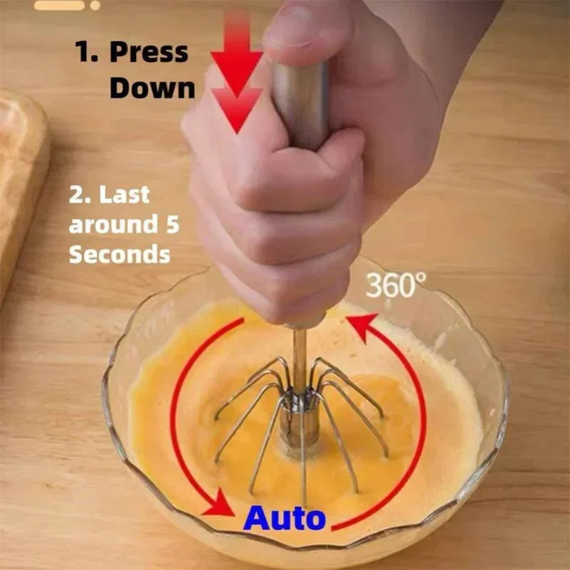 10/12/14inch Stainless Steel Semi Automatic Whisk Blender for Home -Versatile Tool for Egg Beater, Milk Frother, Hand Push Whisk Zpaxo