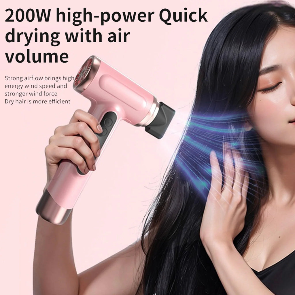Travel Hair Dryer Cordless Rechargeable 15600mAh 200W Hair Dryer Portable Travel Lightweight Hot Cold Blow for Dormitory Travel Zpaxo