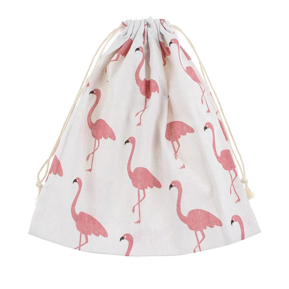 Cotton Linen Drawstring Gift Bags – Printed Storage Pouches Drawstring Storage Bag Zpaxo