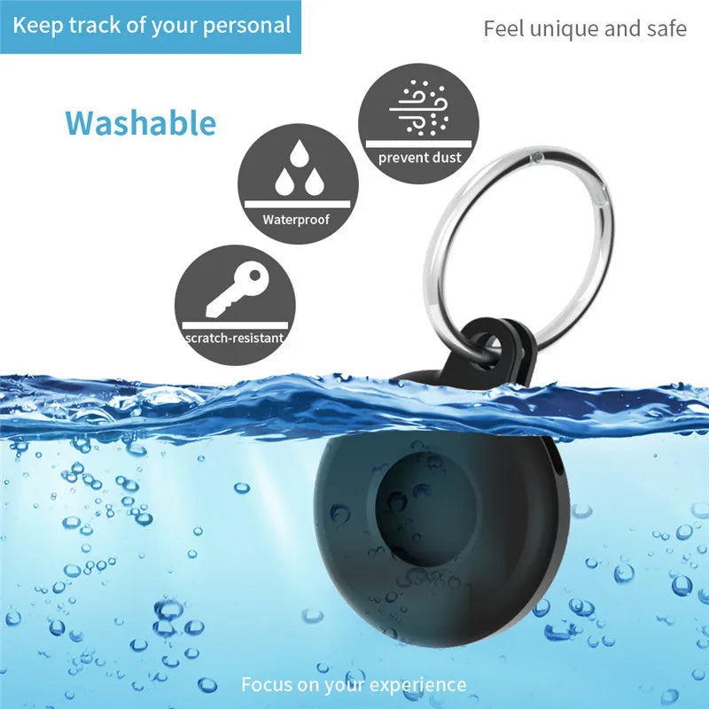 Waterproof Silicone Case For AirTag Tracker Protective Cover With Keychain Ring Locator Anti-Scratch Shell Accessories Key Ring Zpaxo