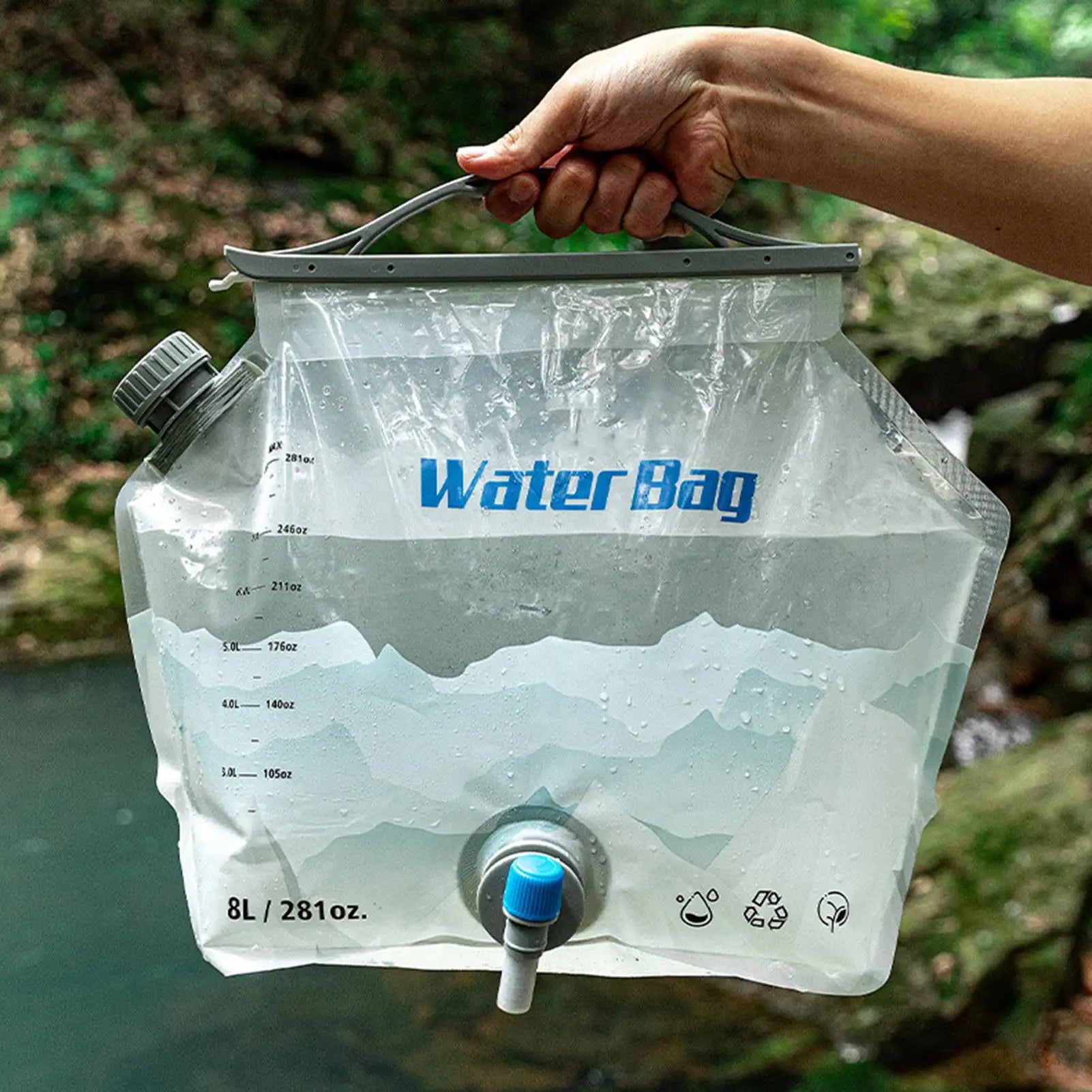 Foldable Water Bag Portable Camping Container Spigot Leak Proof