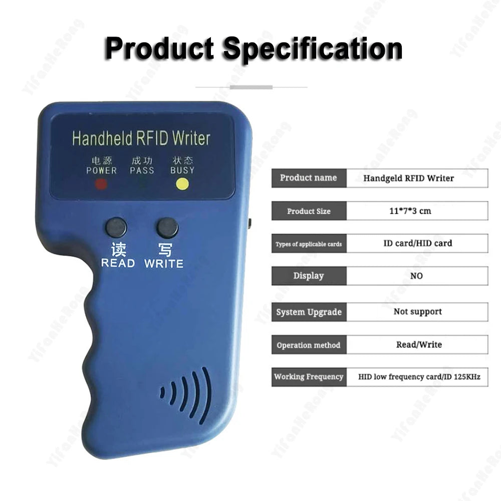 125KHz EM4305 Copier Writer Handheld Copy RFID T5577 Smart Duplicator Programmer Reader 5Pcs Rewritable Cards Zpaxo