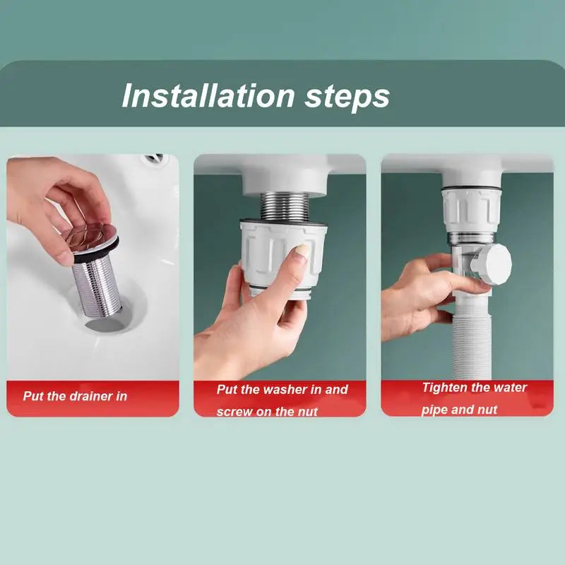 Flip Top Anti-Odor Drain Pipe Set Kitchen Sink Drain Retractable Deodorizing Filter Flexible Downspout Bathroom Anti Clogging Zpaxo