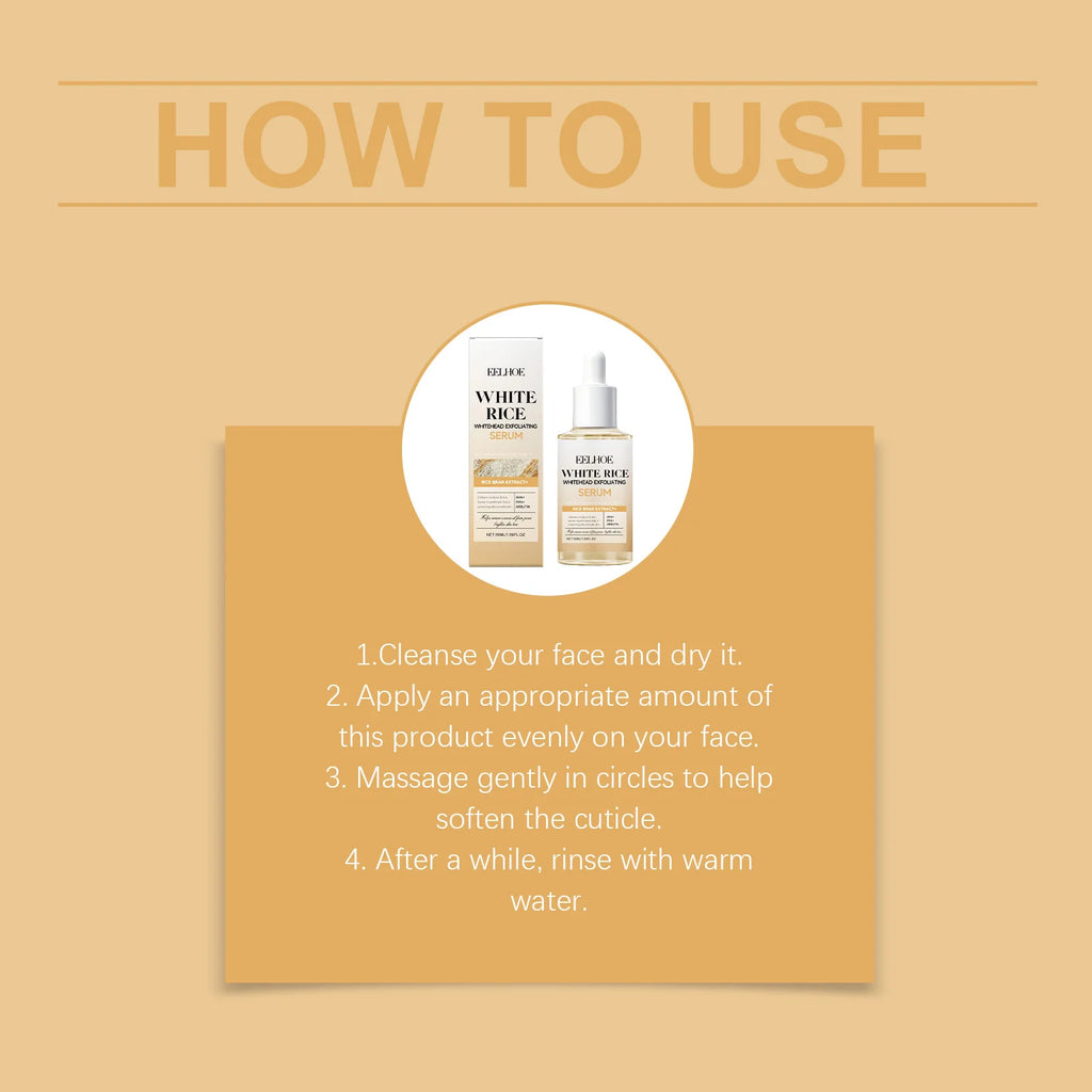 Rice Exfoliating Serum Gentle Facial Body Polish for Smooth Skin Natural Brightening Essence Lightweight Non-Comedogenic Formula Zpaxo