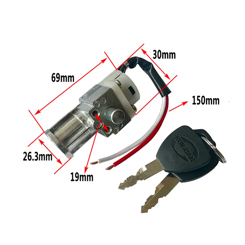 Performance Battery Charger Mini Lock with 2 Keys for Motorcycle Electric Bicycle Scooter E-Bike Electric Lock Accessories Zpaxo