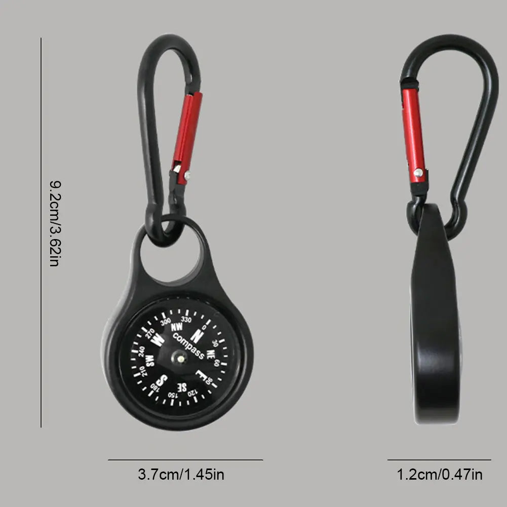 Mini Survival Compass Carabiner Portable Pocket Lightweight Keychain