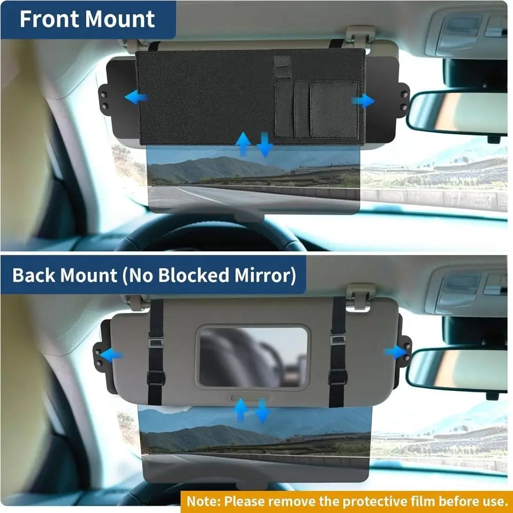 Universal Car Sun Visor Extender Adjustable Sunshade Cover Anti-glare Zpaxo