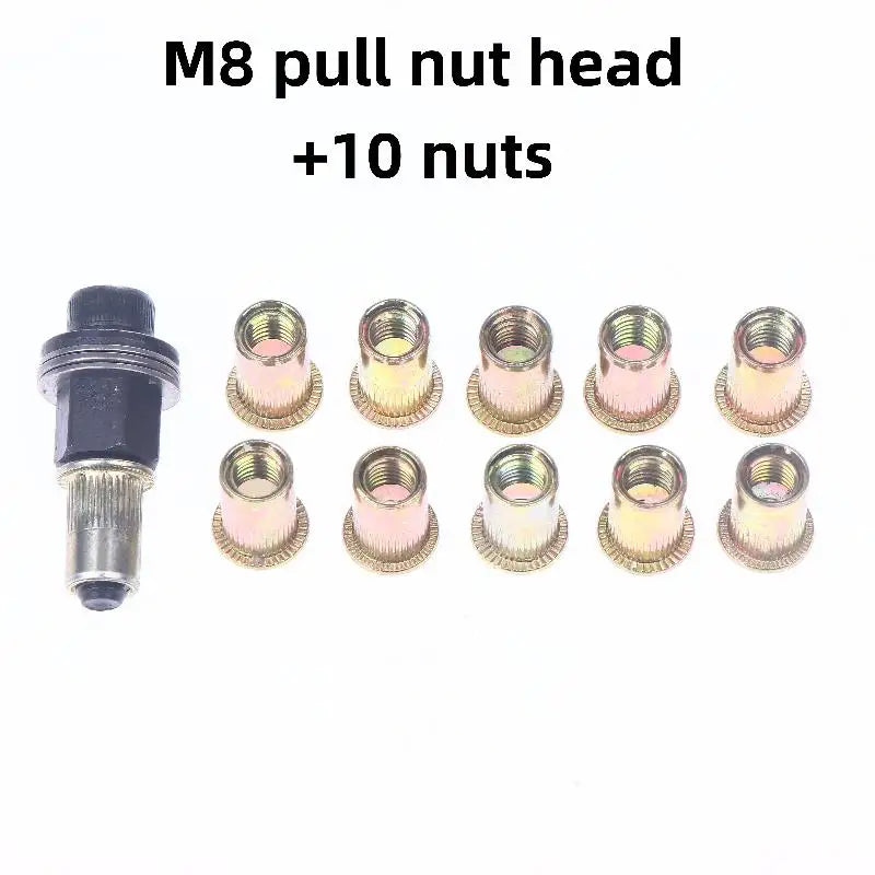 Simple Installation Hand Rivet Nut 11Pcs Manual Riveter Nut Tool Accessory For Nuts M3 M4 M5 M6 M8 M10 M12 Zpaxo M8 11pcs