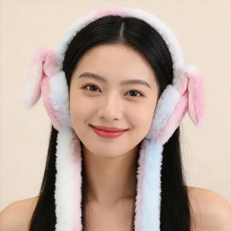 Soft Plush Rabbit Ears Ear Muffs Warm Fashionable Home Protections Zpaxo