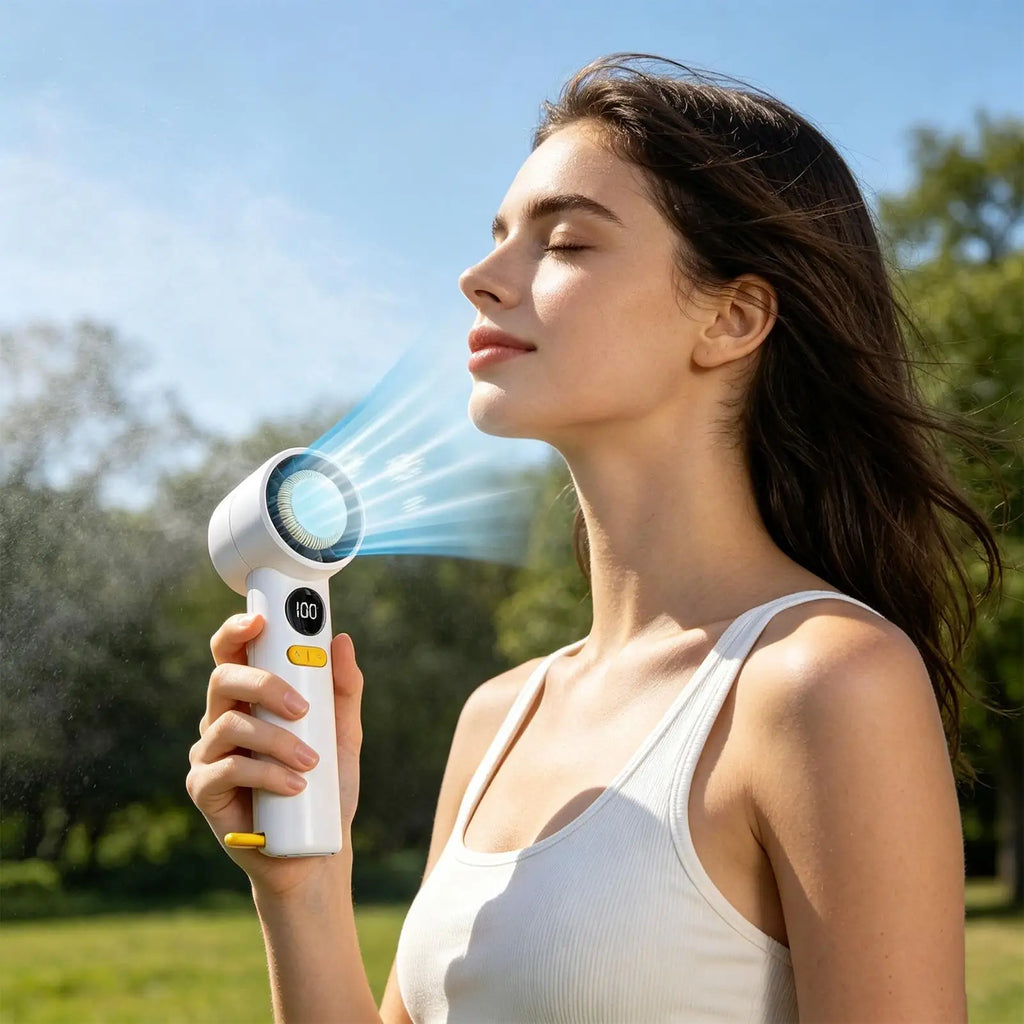 Handheld Turbo Fan 100 Speed Digital Display Portable Rechargeable