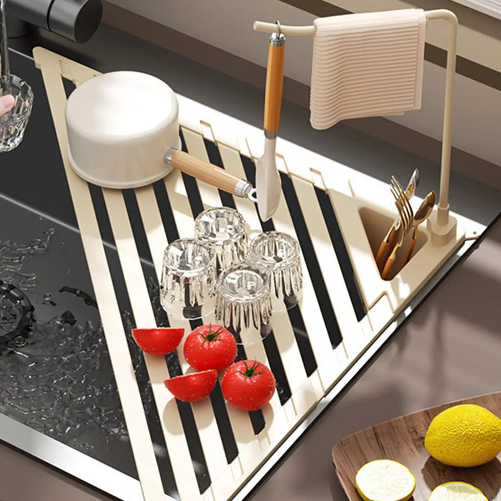 Dish Rack Foldable Metal Triangle Rustproof Stand Drainers Sink