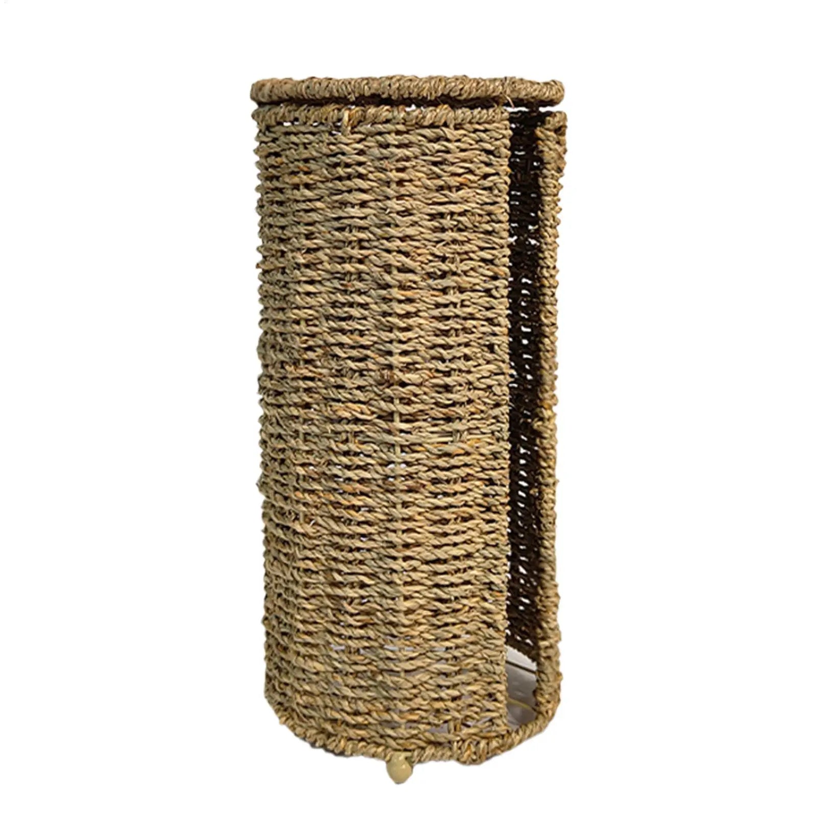Toilet Paper Holder Handwoven storage basket No-Drill Bathroom Organizer with Cup Holder Bathroom Organizer Bathroom Decor Zpaxo