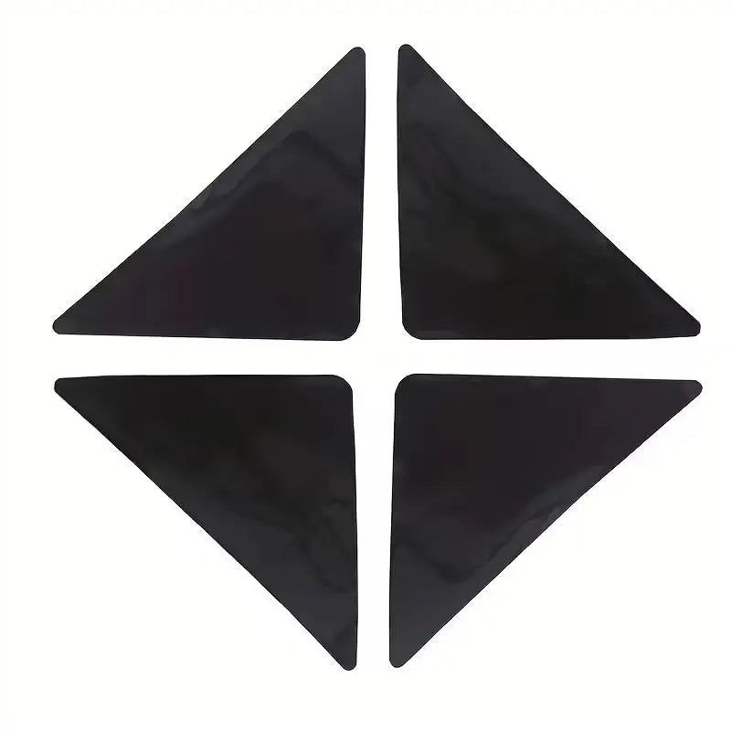 8pcs Non-Slip Rug Pads – Dual-Sided Grip for Hardwood & Tile Floors, Washable, Black, Keep Corners Flat Zpaxo