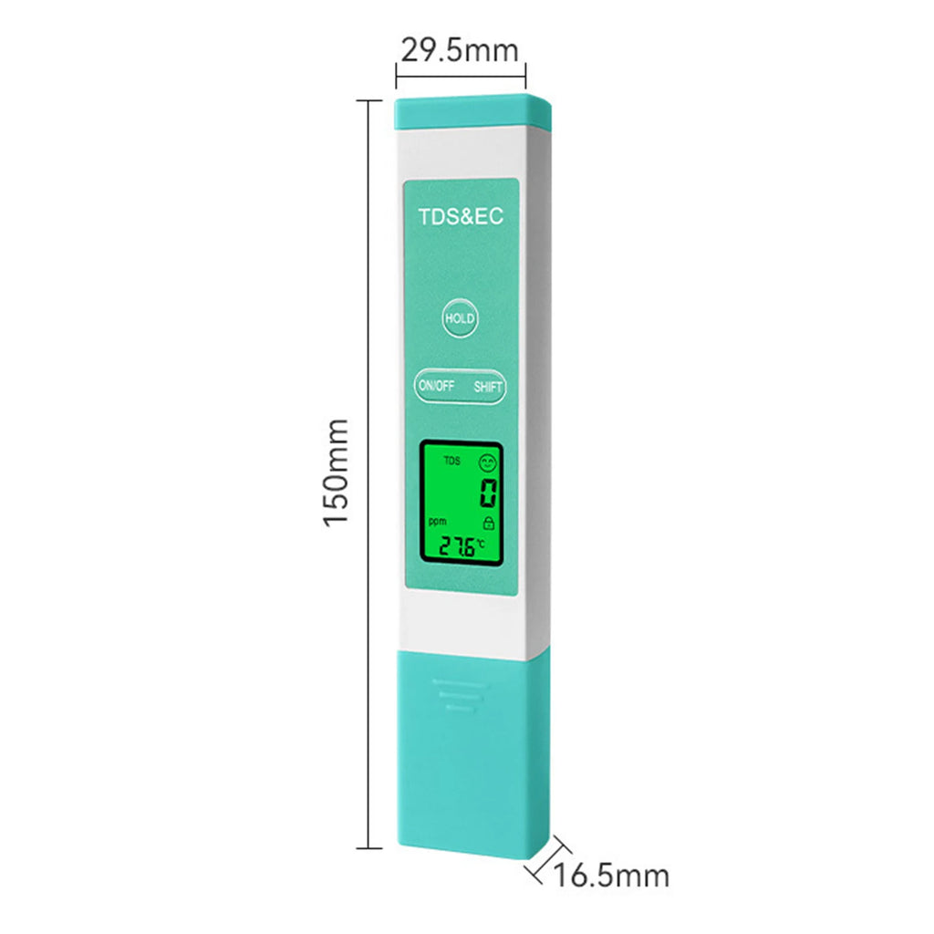 Smart Backlight Water Tester LCD Digital TDS Testing Pen Temperature