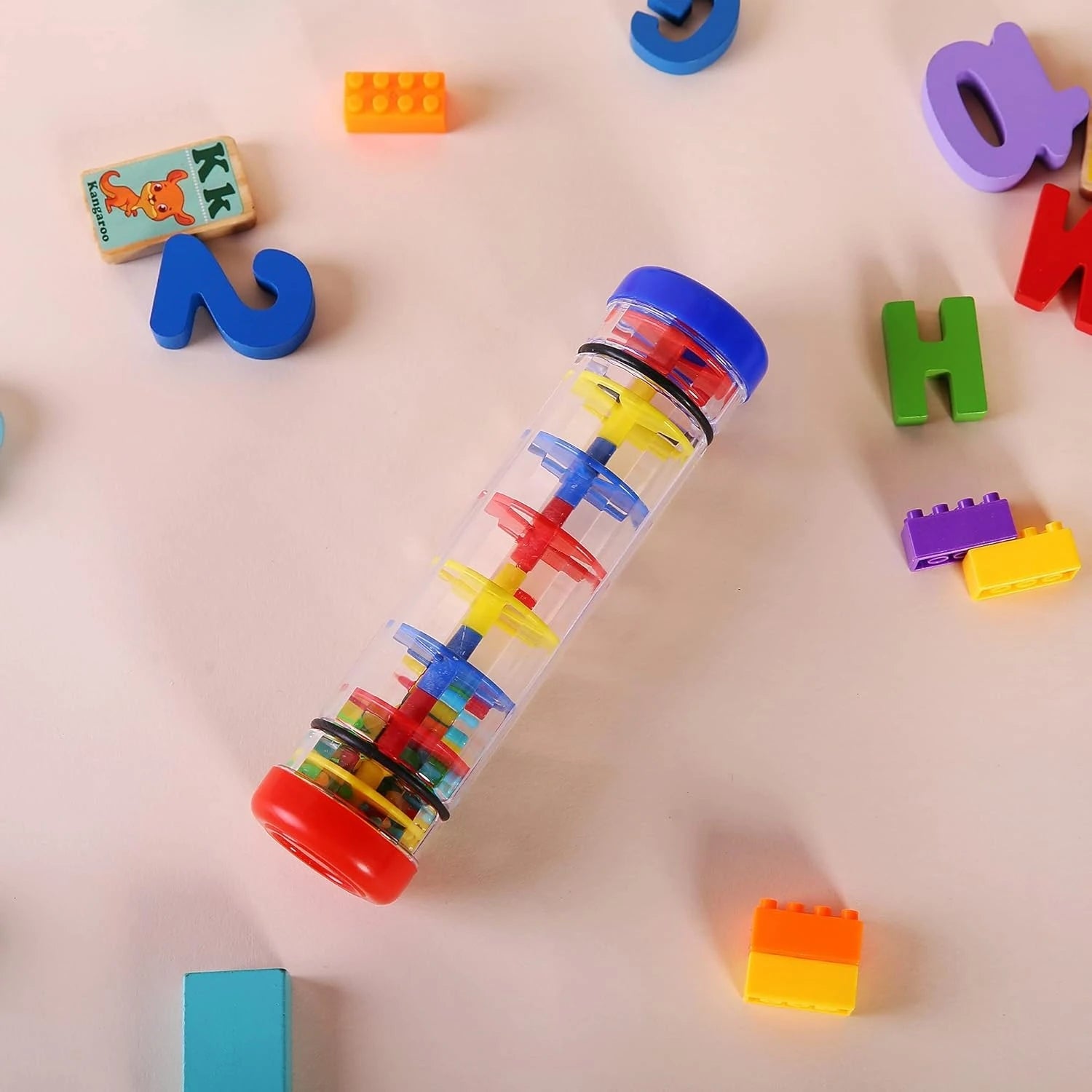 Rain Stick Rainmaker Hand Shaking Sound Tube Bells Orff Percussion