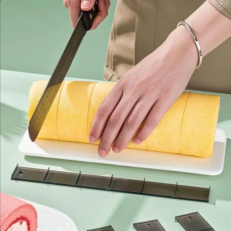 4Pcs Biscuit Cake Cutting Roll Scale Ruler Cake Roll Ruler Uniform Division Molds Pastries Bakings Kitchen Dessert Making Tool Zpaxo