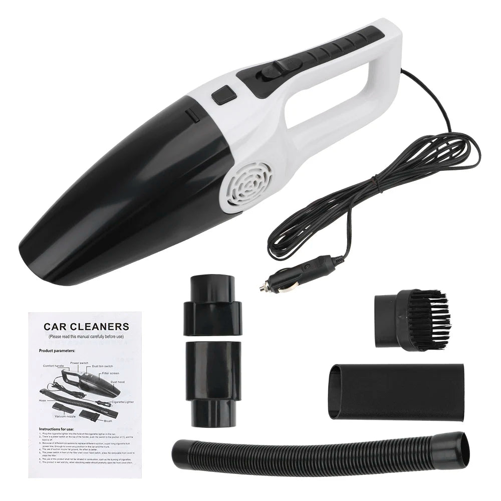 Car Vacuum Cleaner Portable Wet And Dry dual-use Vacuum Cleaner Powerful Handheld Mini Vaccum Cleaners High Suction 12V 120W Zpaxo WHITE