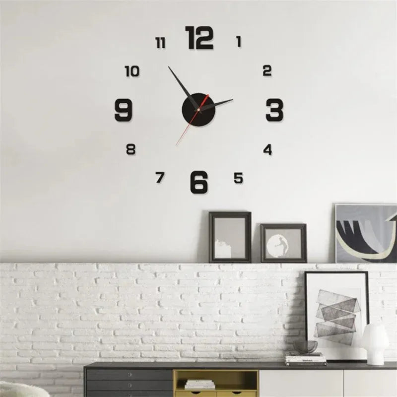 Luminous 3D Frameless Acrylic Wall Clock Digital Silent Living Room