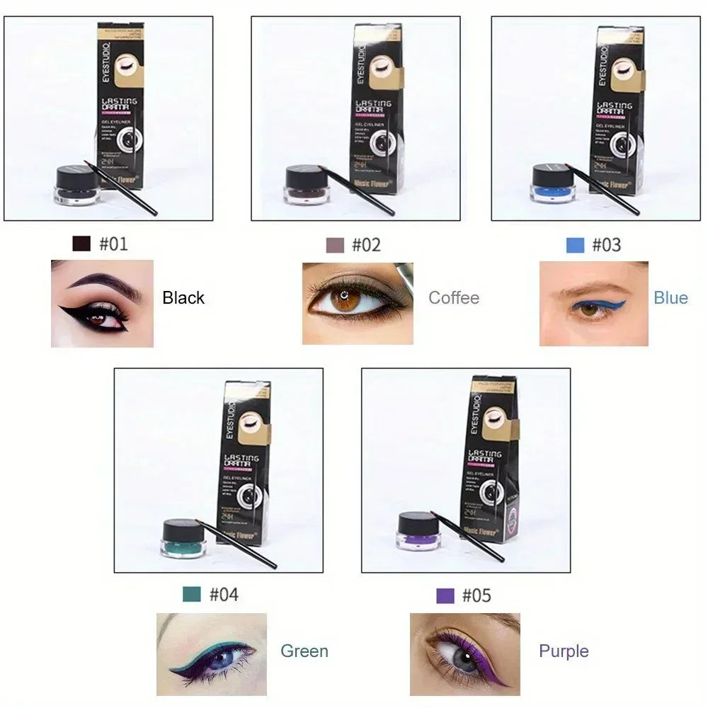 Rich Rendering Eyeliner Cream Smudge Proof Waterproof Easy Coloring