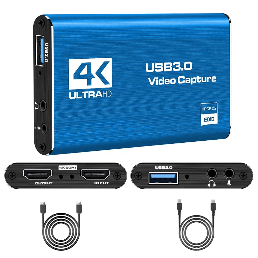 1080P HD Video Recorder Grabber for OBS Capturing Game Card Live HDMI-Compatible 4K USB 3.0 Video Capture Card Zpaxo