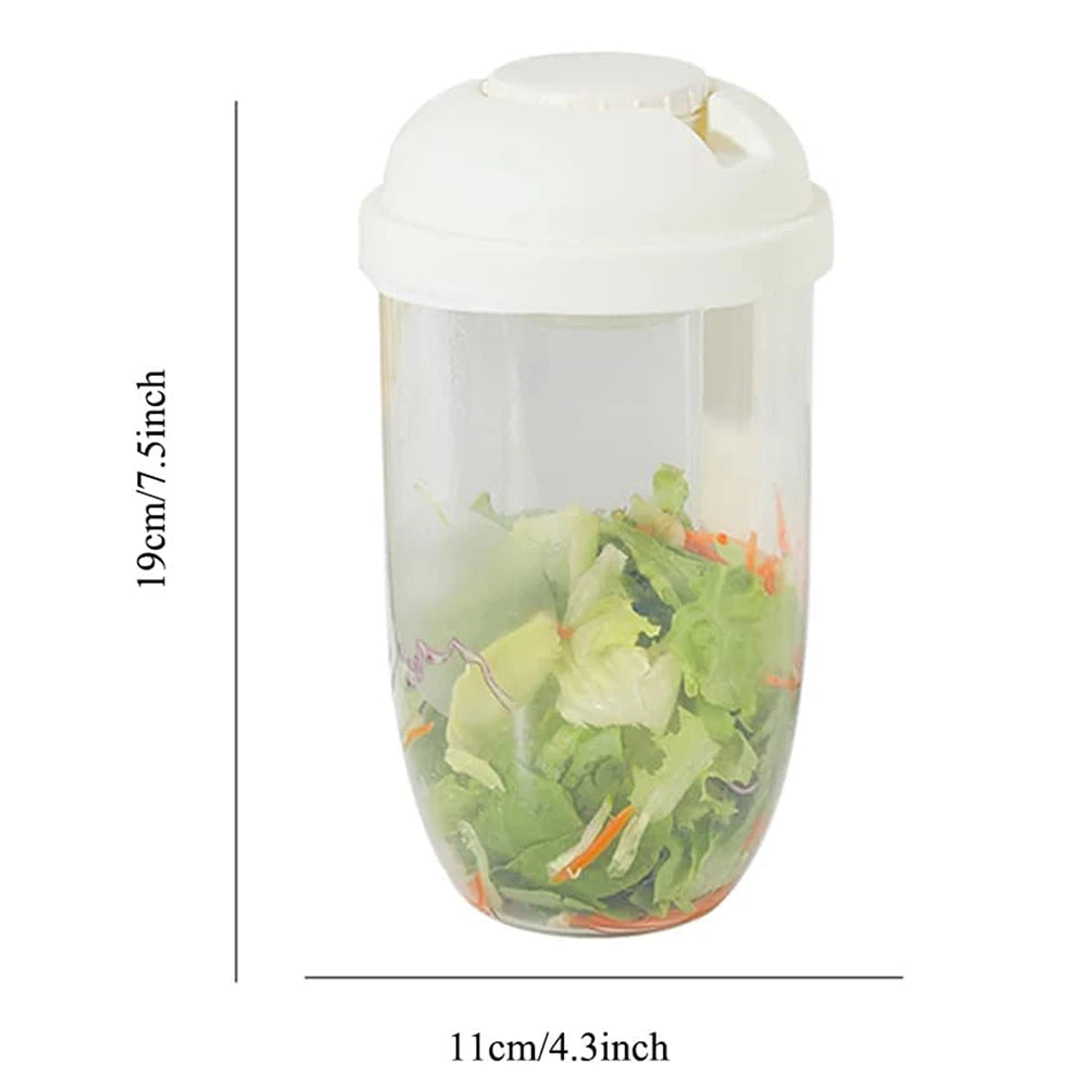 Portable Salad Cup with Fork Fresh Salad Container Bottle Vegetable Fruit Breakfast Lunch Carry To Go for Work Travel Picnic Zpaxo