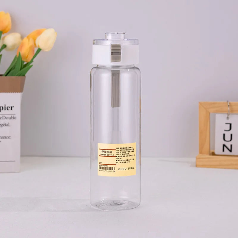 Portable Transparent Kawaii Water Bottle Sports Water Cup Plastic Handy Cup Outdoor Travel Office Essential Water Bottle ]Cup Zpaxo 1pcs White 800ml
