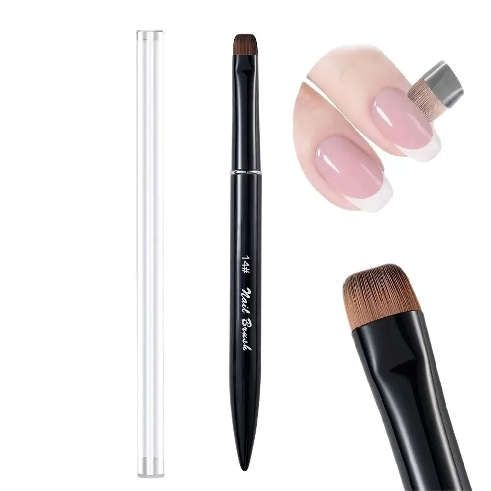 New 3 in 1 Nail Art Brush Multi-Function Cleaning Gel Nail Brush Handle Drawing Nail Brush Nail Artists Zpaxo Brown