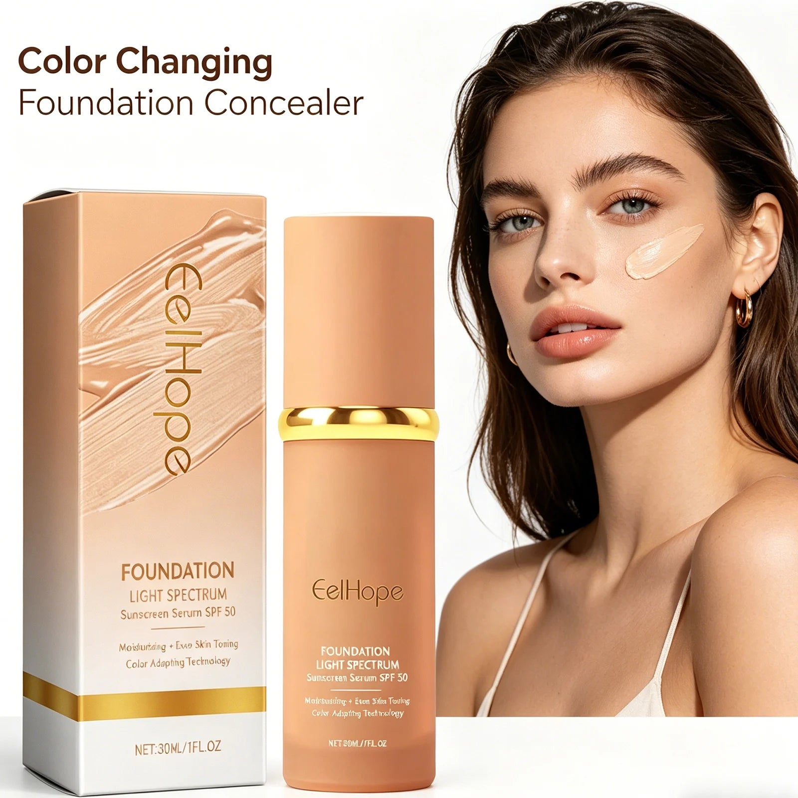 Color Changing Foundation Natural Lightweight Concealer Hydrating Brightening Long Lasting Moisturizing Full Coverage Even Skin Zpaxo