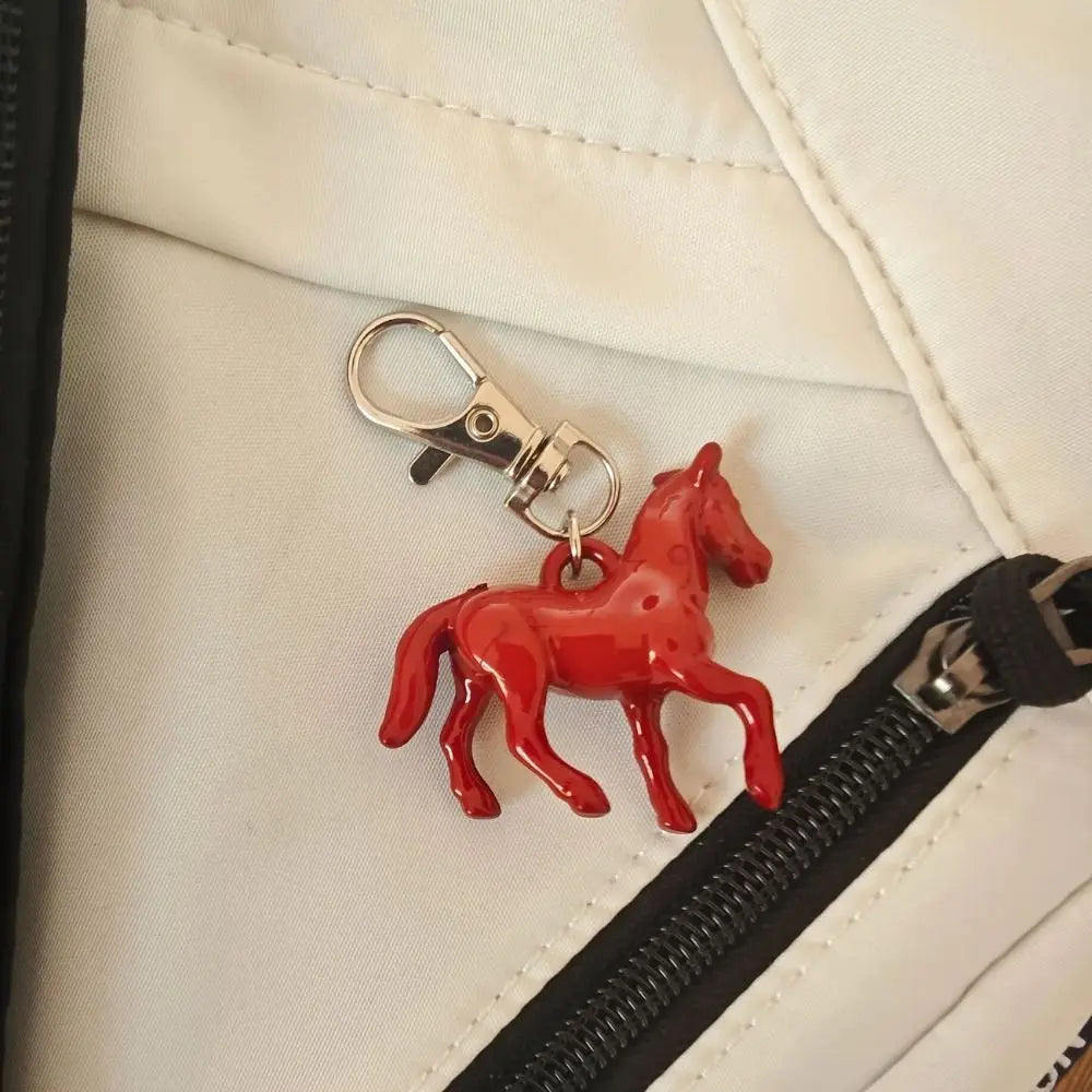 Fashion Cartoon Horse Pendant Keychain Creative Mini Animal Key Ring Stereoscopic Cute Backpack Pendant for Women Men Zpaxo