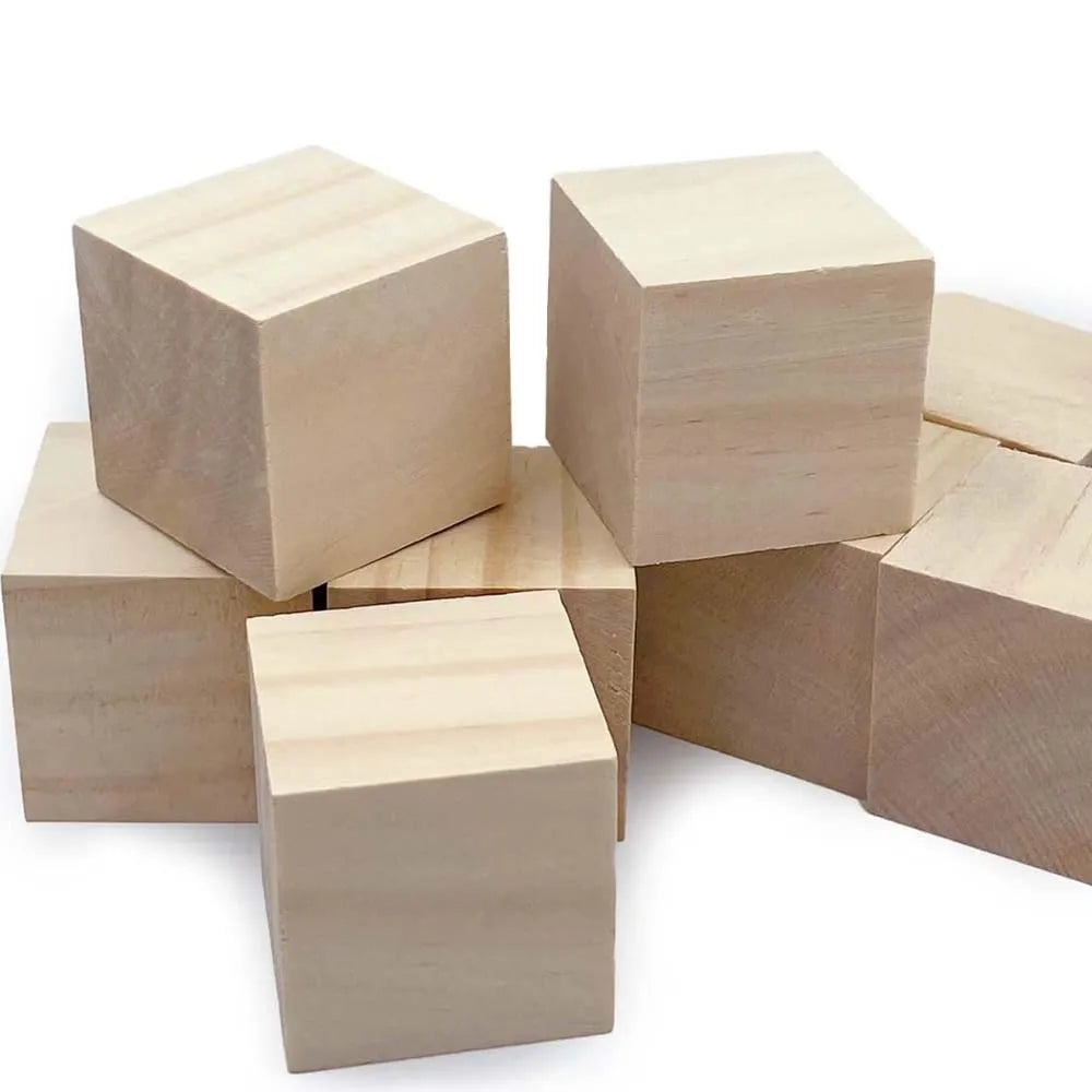 5cm 2pcs Wooden Blocks for Crafts Blank Wood Blocks for Crafts, Large Wood Cubes for , Crafting, DIY Projects, Letters, Stamps, Zpaxo