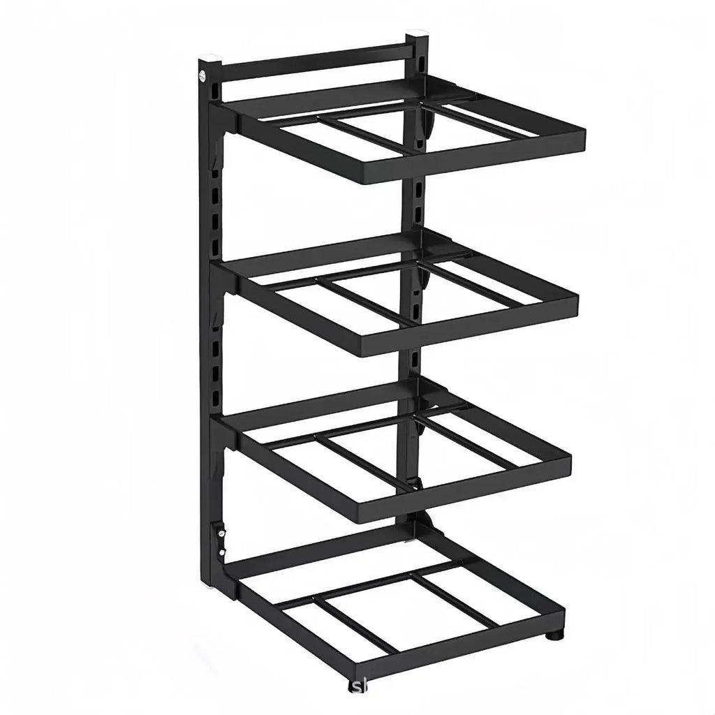 Kitchen Sink Storage Rack Multi-Layer Cooker Storage Rack For Home Stovetop Cabinets Adjustable Pot Rack Zpaxo Black