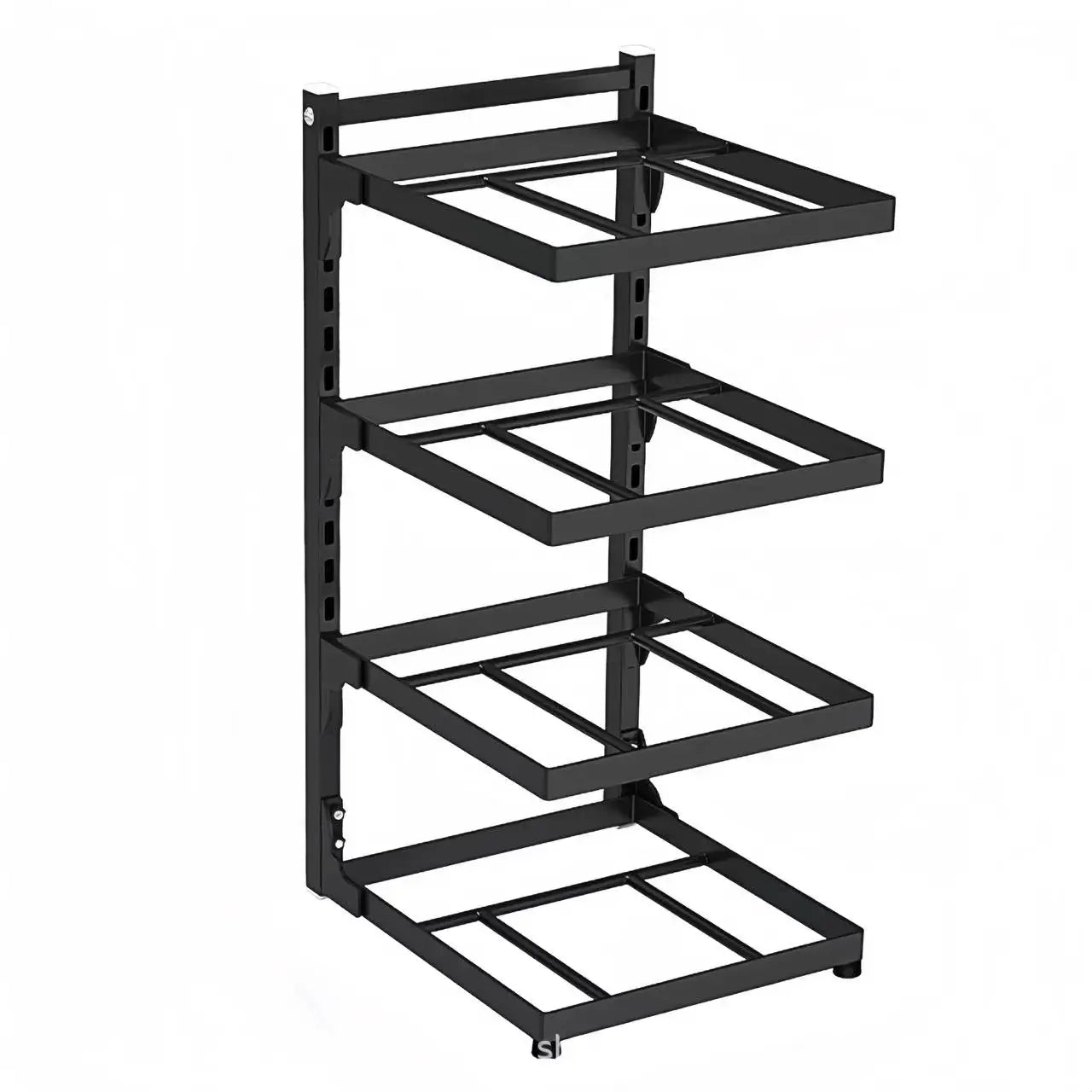 Kitchen Sink Storage Rack Multi-Layer Cooker Storage Rack For Home Stovetop Cabinets Adjustable Pot Rack Zpaxo Black