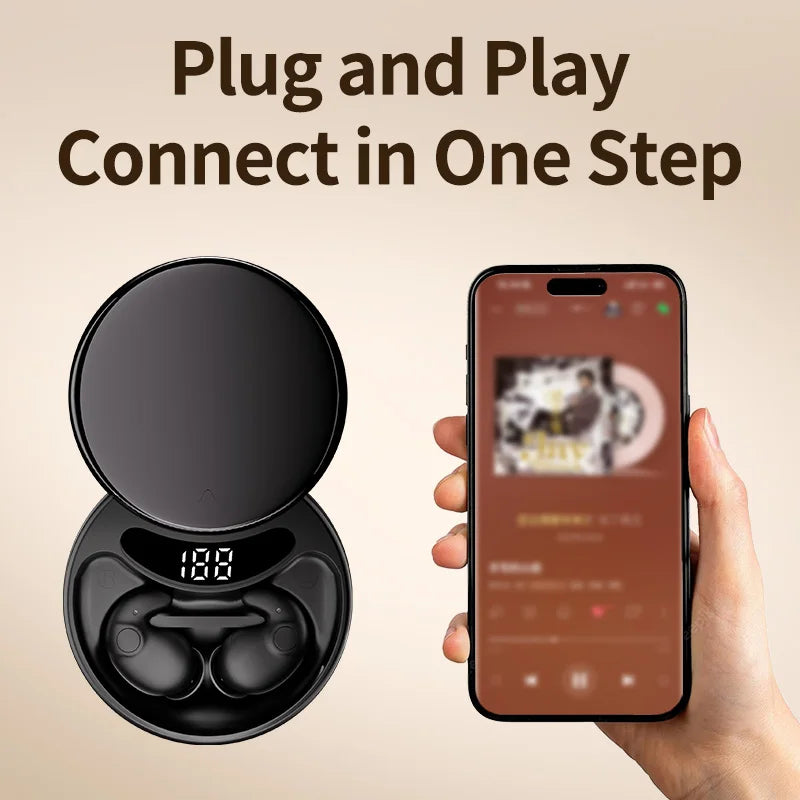 Bluetooth 5 4 Wireless Headphones TWS In-ear Invisible Sleep Earbuds Zpaxo
